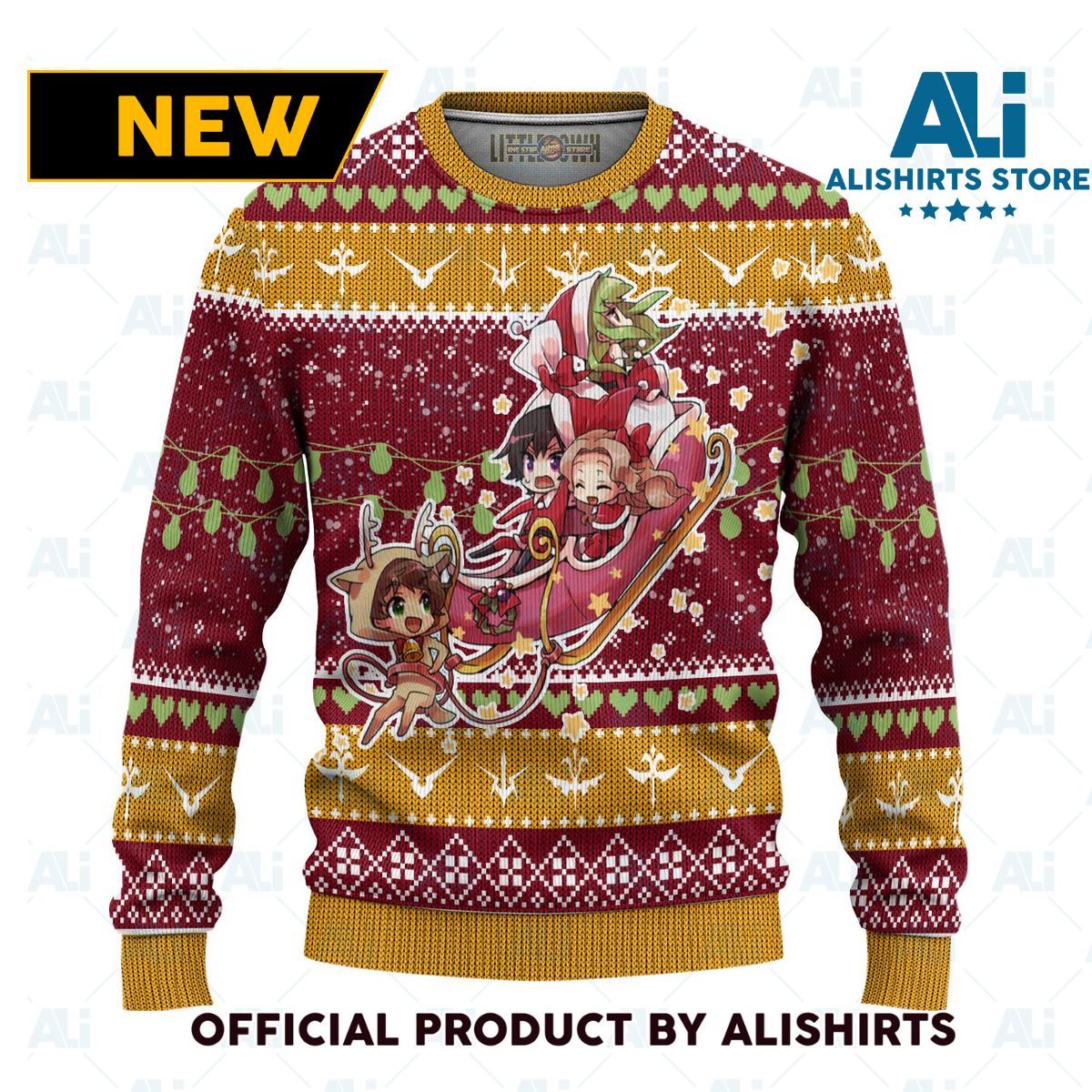 Code Geass Anime Ugly Christmas Sweater Custom Chibi