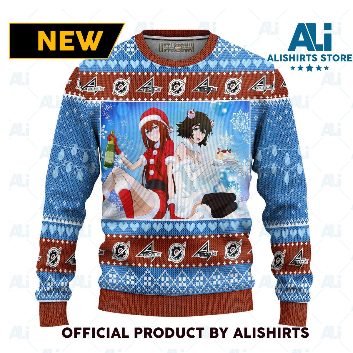 Mayuri X Kurisu Anime Ugly Christmas Sweater Custom Steins Gate