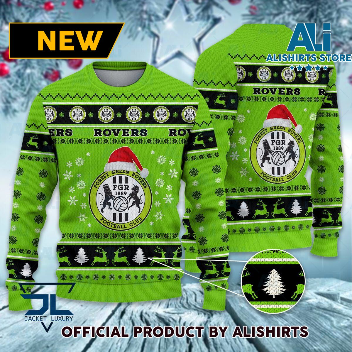 Forest Green Rovers FC logo EFL Championship Christmas Sweater