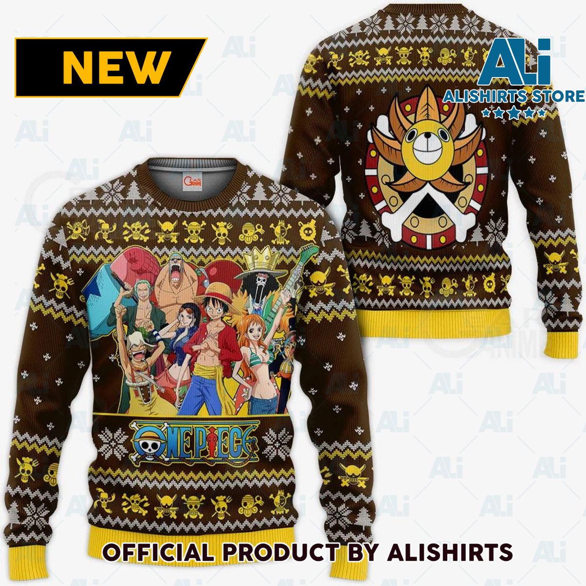 Straw Hat Pirates Ugly Christmas Sweater One Piece Anime