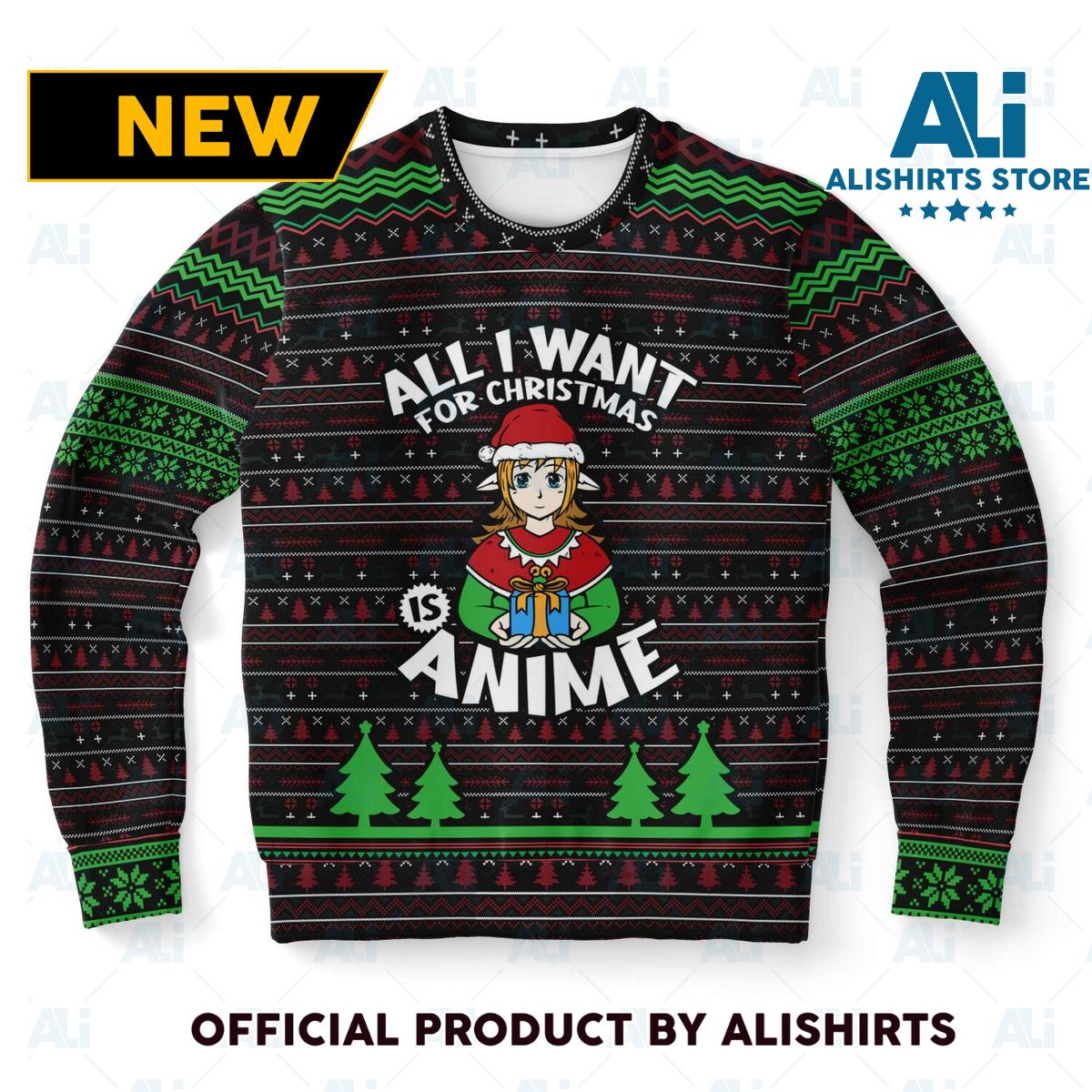 All I Want For Christmas Is Anime Ugly Christmas Sweater