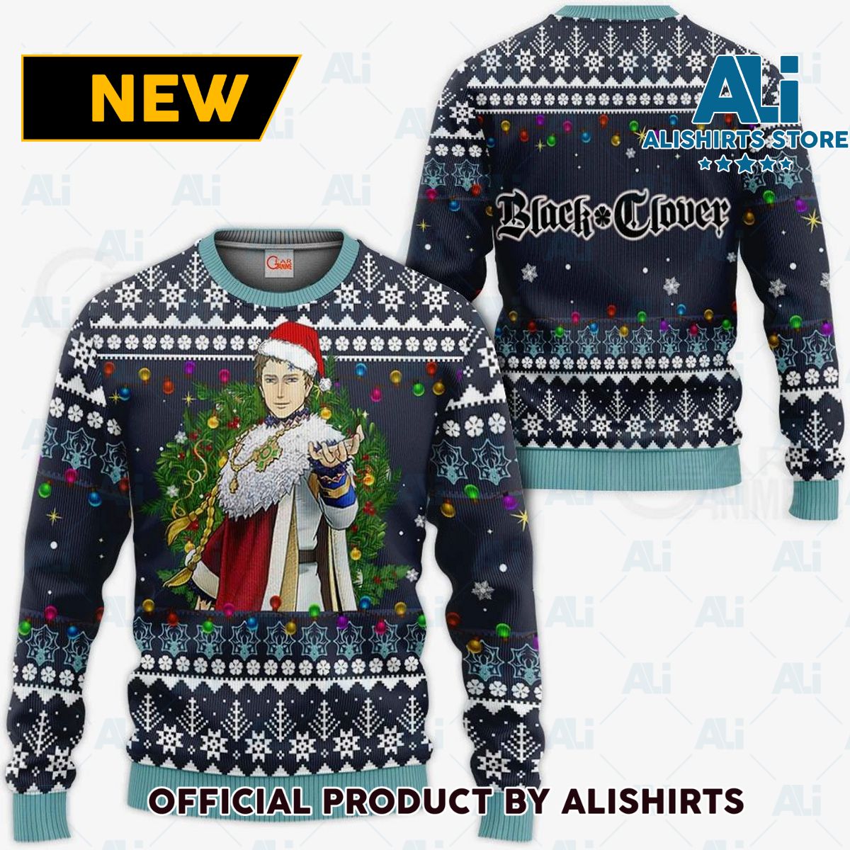 Julius Novachrono Ugly Christmas Sweater Black Clover Anime Gift