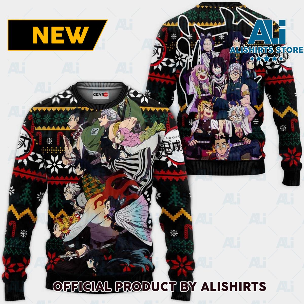 Hashira Team Ugly Christmas Sweater Custom Anime Kimetsu