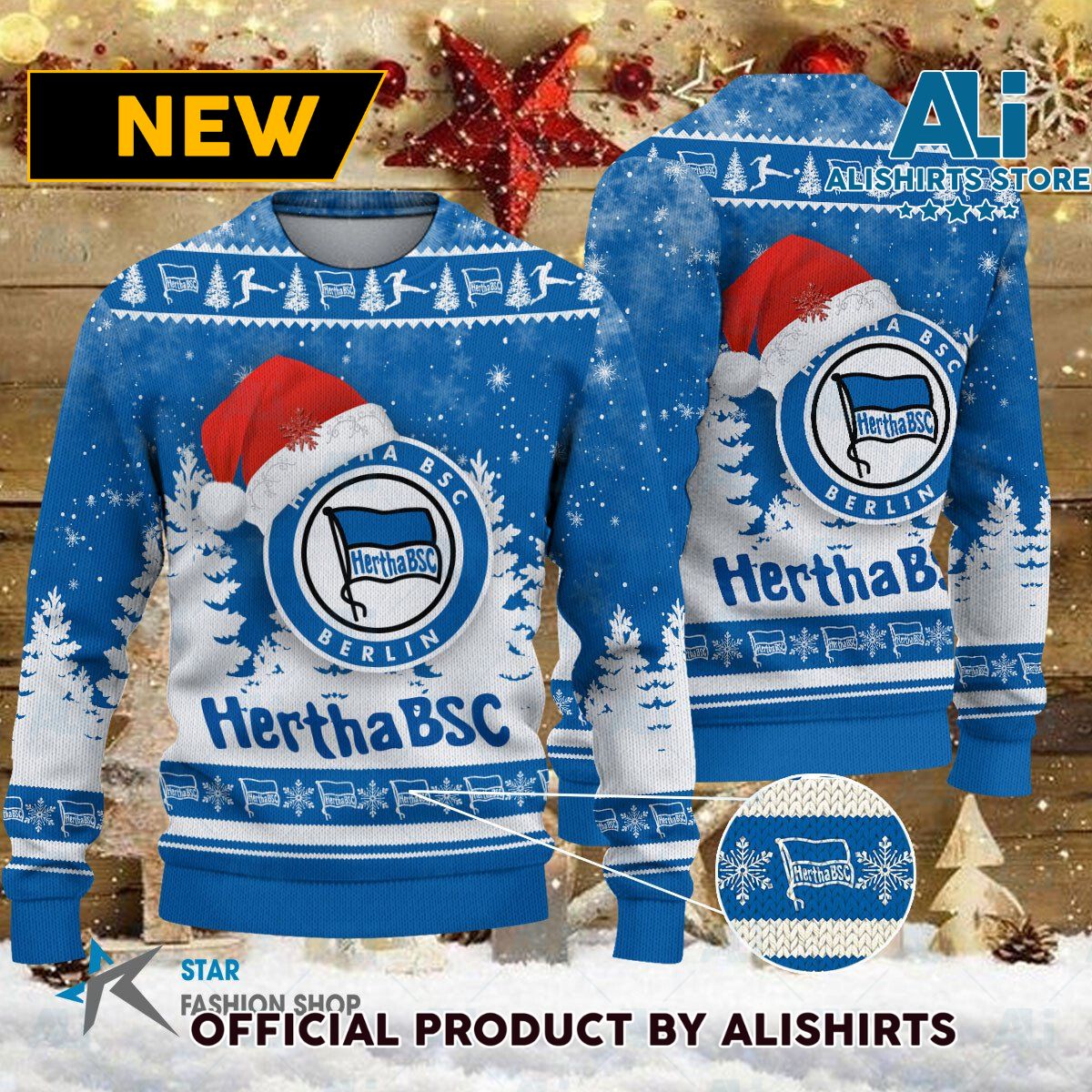 Hertha BSC Bundesliga Football Christmas sweater jumper