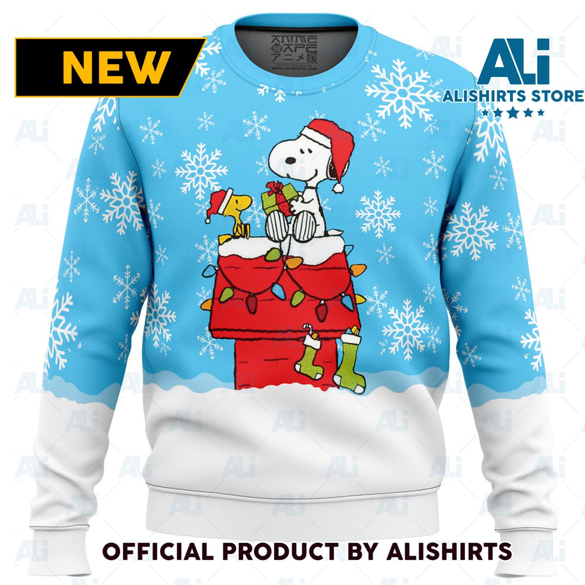 Snowy Christmas Snoopy Ugly Christmas Sweater