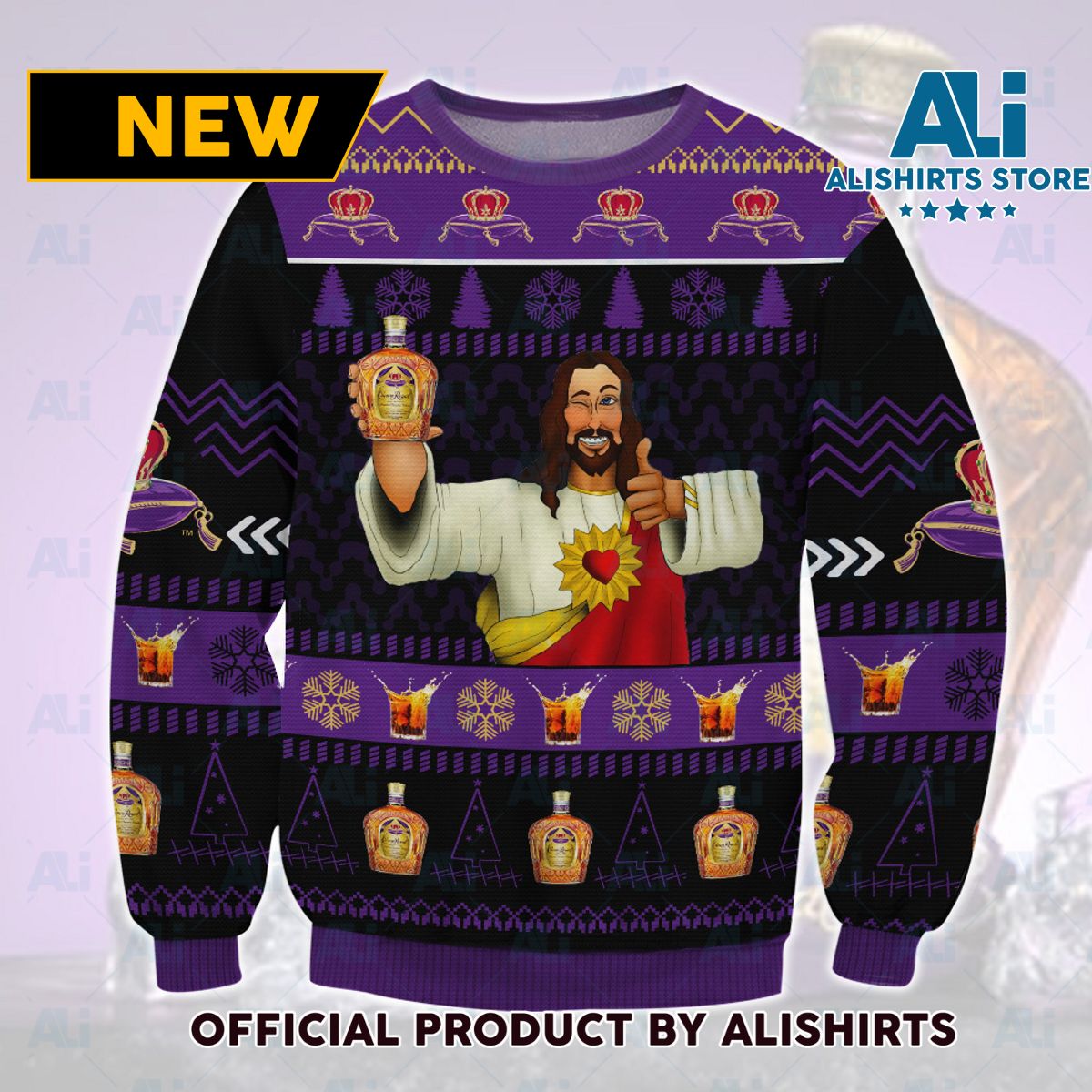 Crown Royal Jesus Like Ugly Sweater