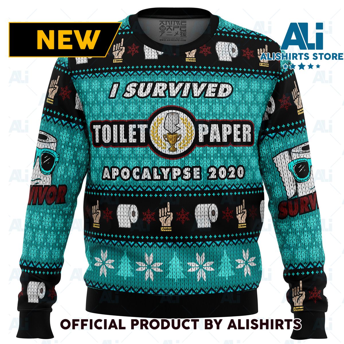 I Survived Toilet Paper Apocalypse 2020 Ugly Christmas Sweater