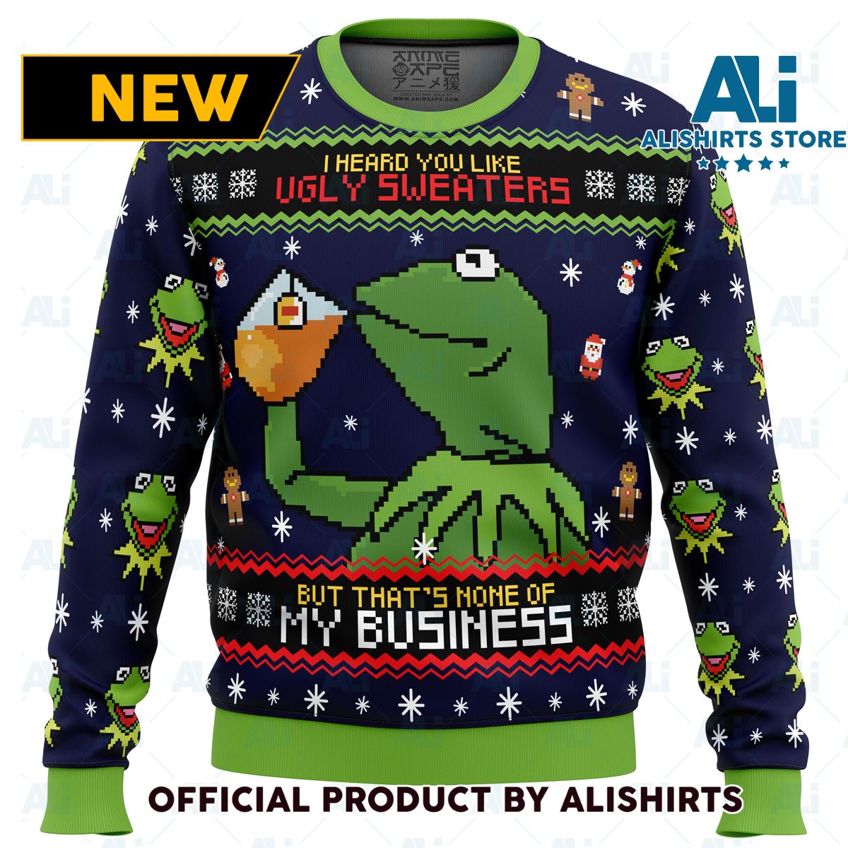 Kermit the Frog Ugly Christmas Sweater