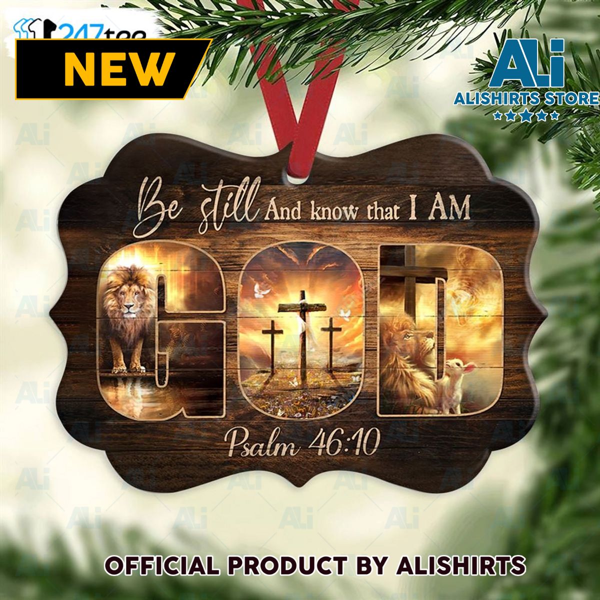 Be Still And Believe That I Am Jesus Medallion Metal Ornament