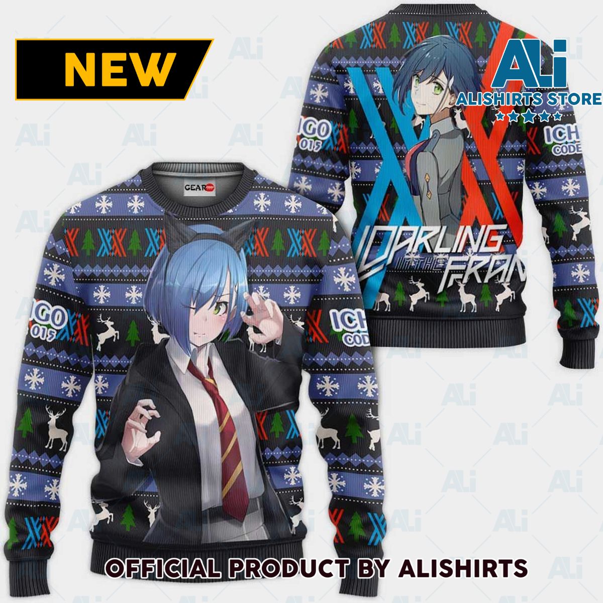 Ichigo Code 015 Ugly Christmas Sweater Custom Anime Darling In The Franxx