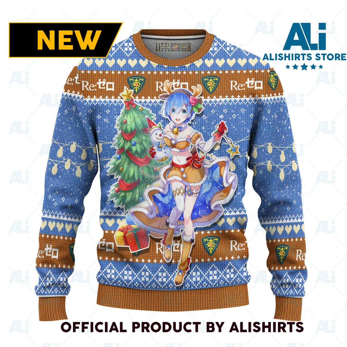 Rem Anime Ugly Christmas Sweater Custom Re Zero