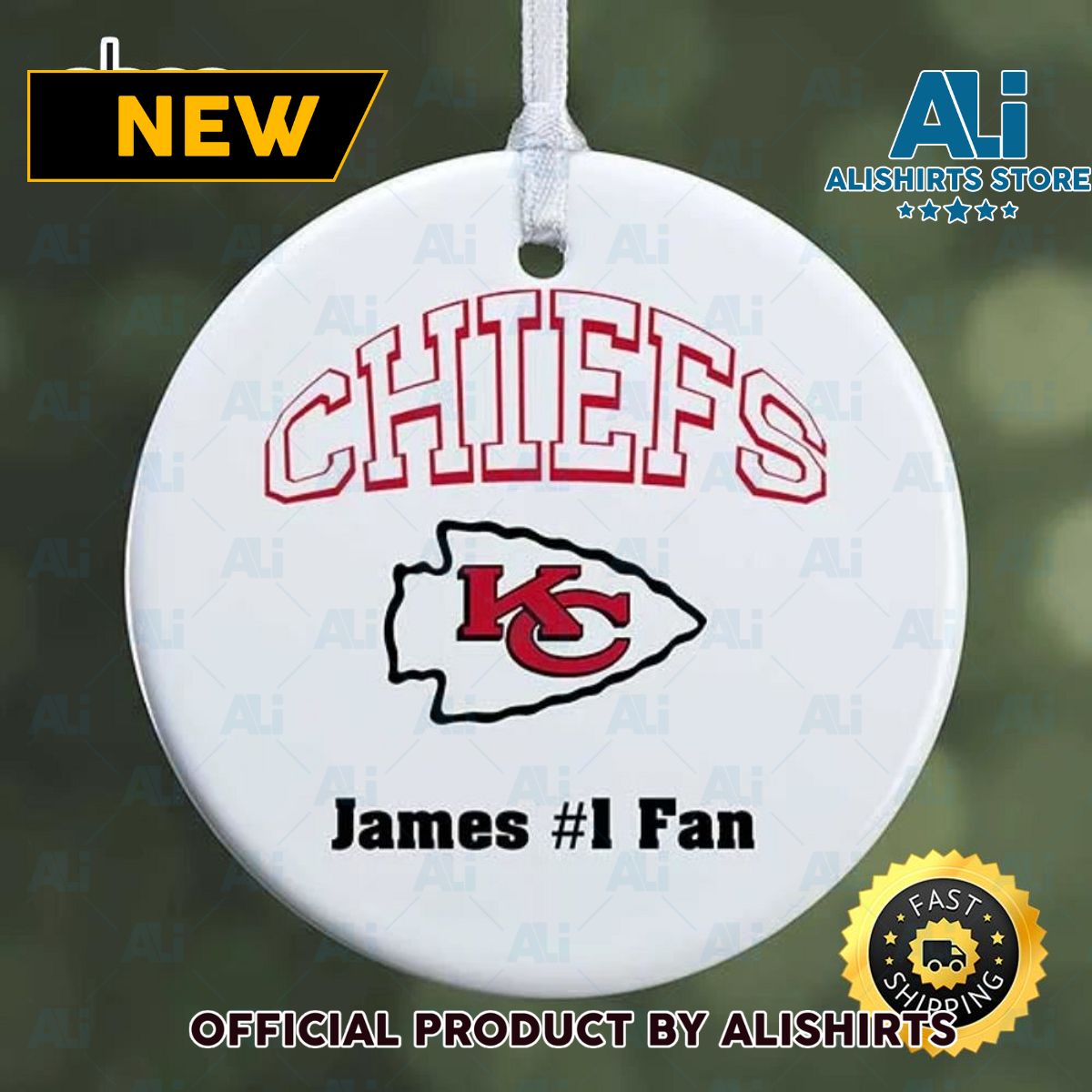 NFL Kansas City Chiefs Personalized NFL Football Ornaments