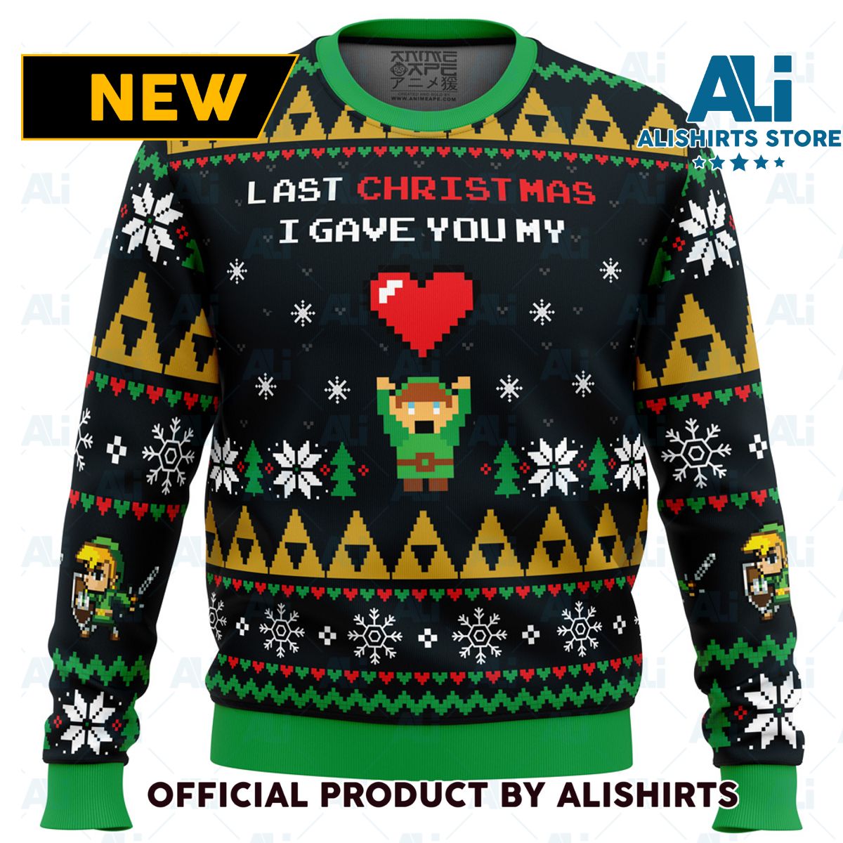 Link To My Heart Legend of Zelda Ugly Christmas Sweater