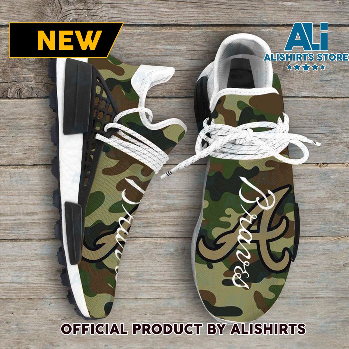 Camo Camouflage Atlanta Braves MLB Sport Teams NMD Human Race Adidas NMD Sneakers