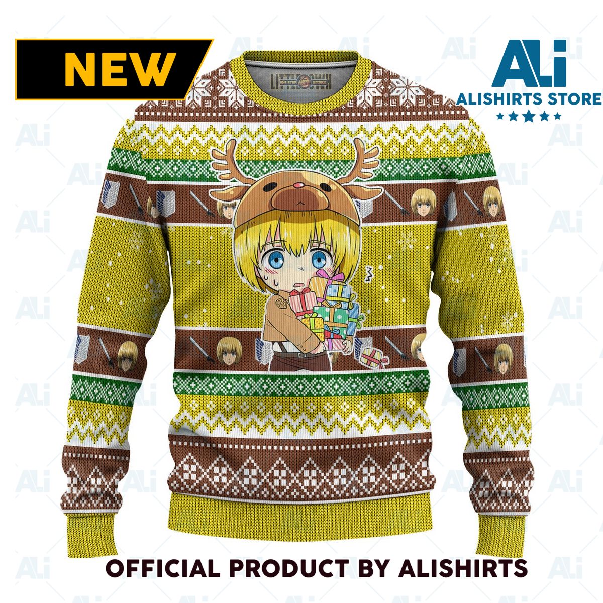 Armin Arlert Attack On Titan Anime Ugly Christmas Sweater