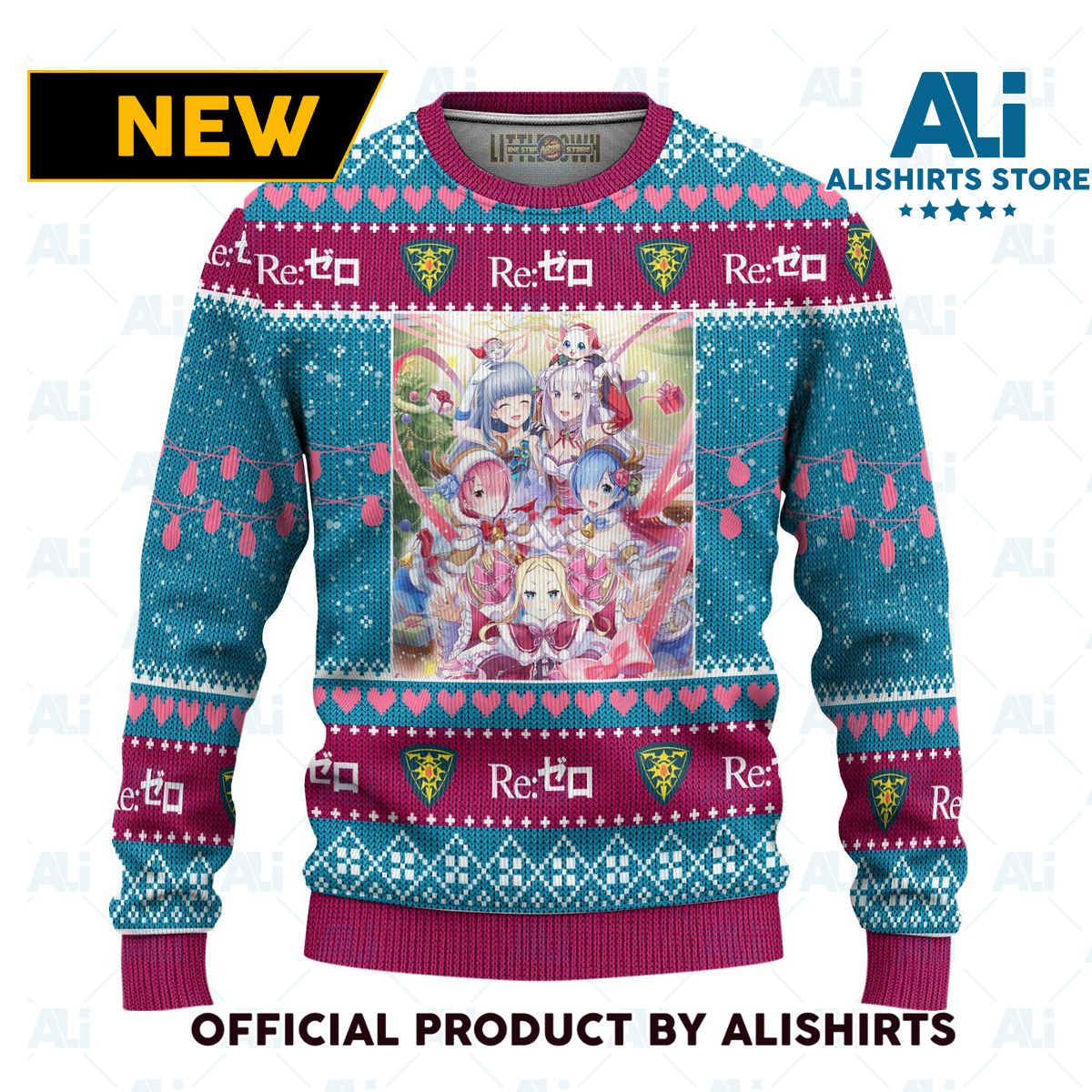 Re Zero Anime Ugly Christmas Sweater Custom