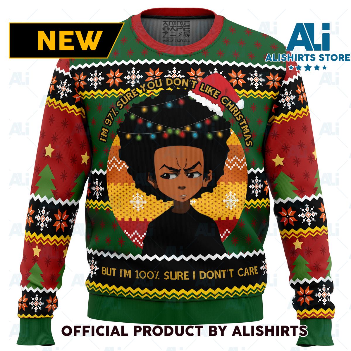 Huey Freeman The Boondocks Ugly Christmas Sweater