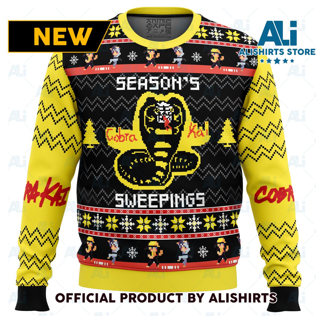 Seasons Sweepings Cobra Kai Ugly Christmas Sweater