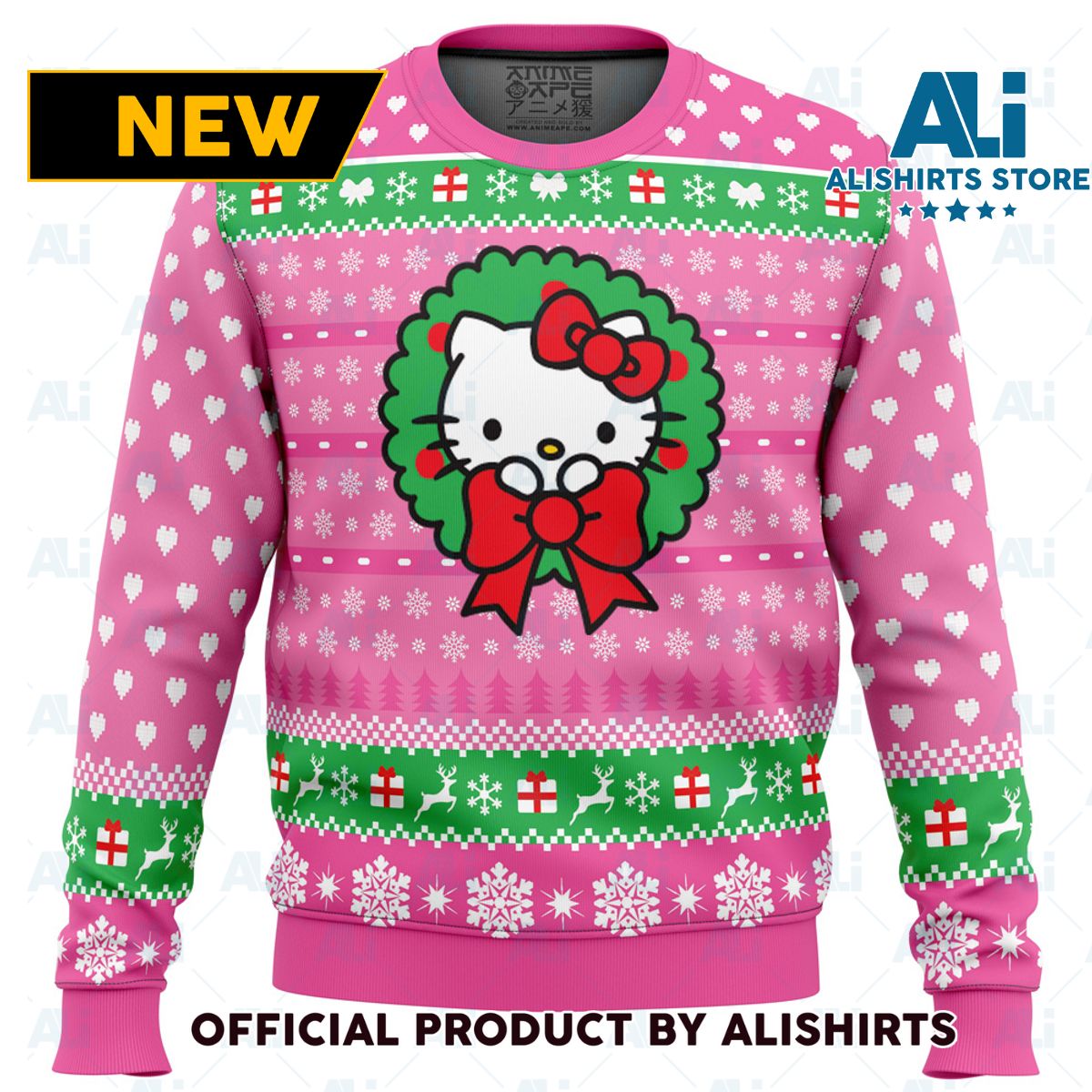 Cute Christmas Hello Kitty Ugly Christmas Sweater