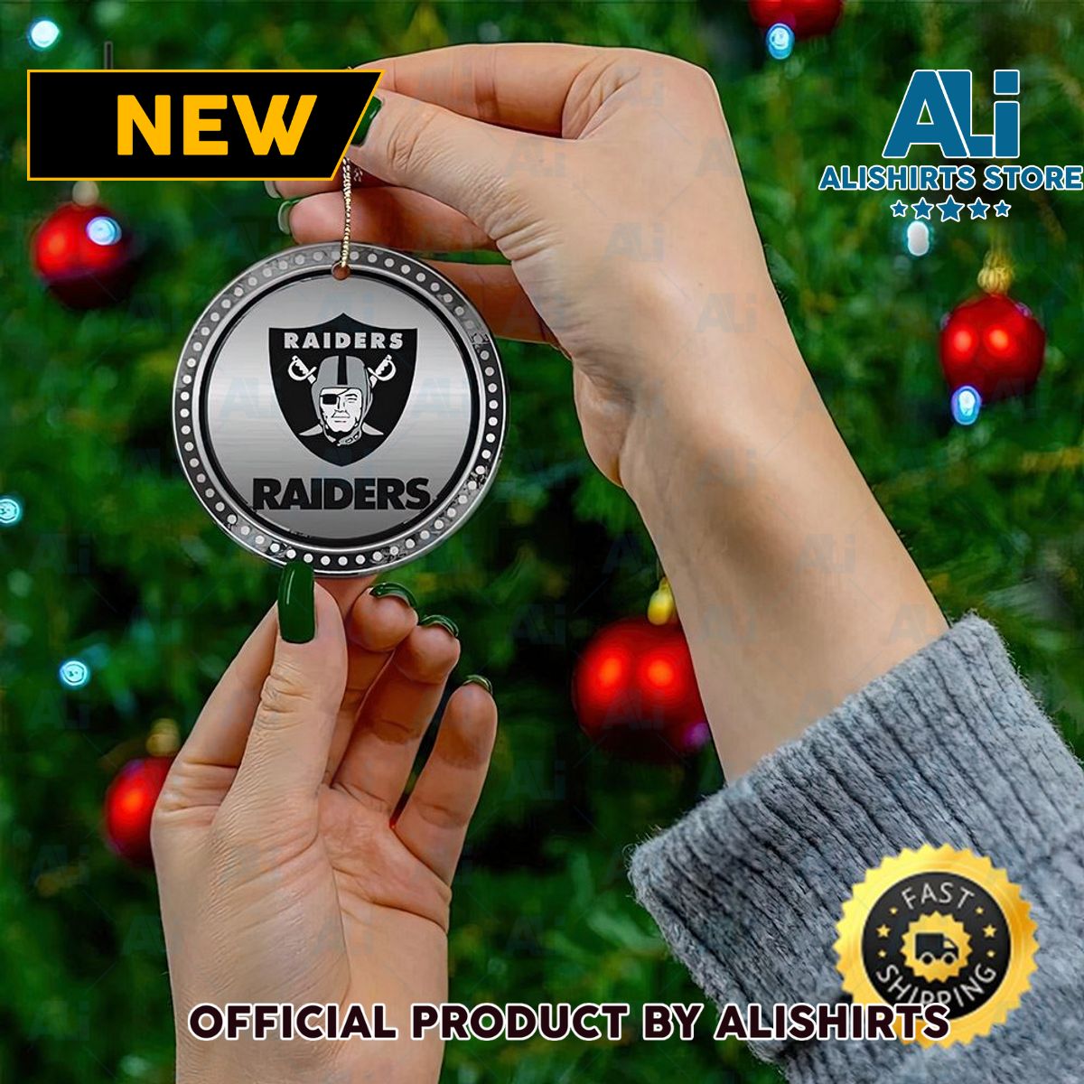 Oakland Raiders Christmas 2022 NFL Gnome Ornaments