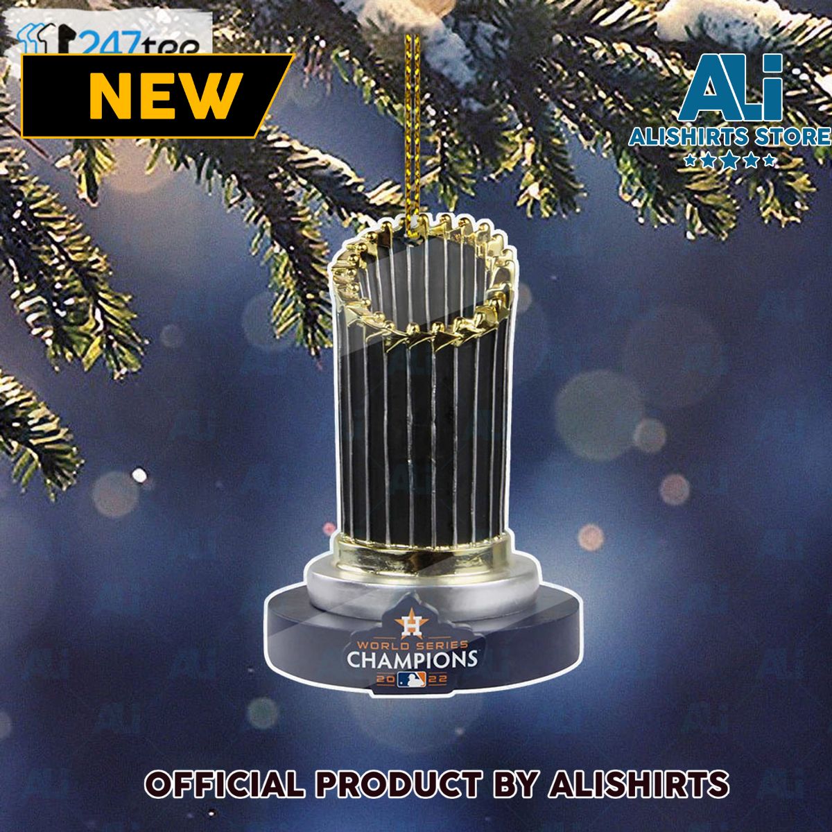 Houston Astros Mlb 2022 World Series Champions Trophy Ornament