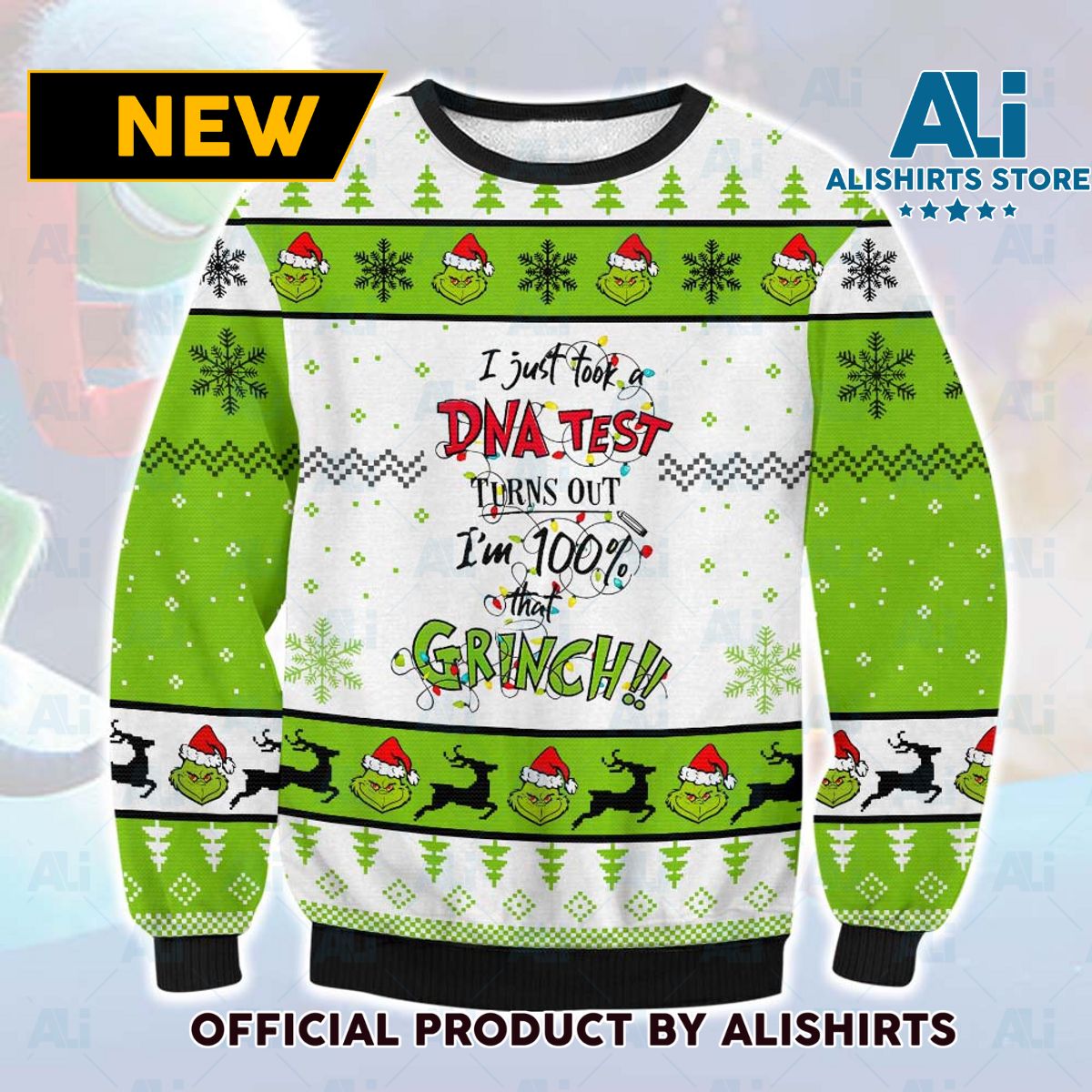 Grinch DNA Test Ugly Christmas Sweater