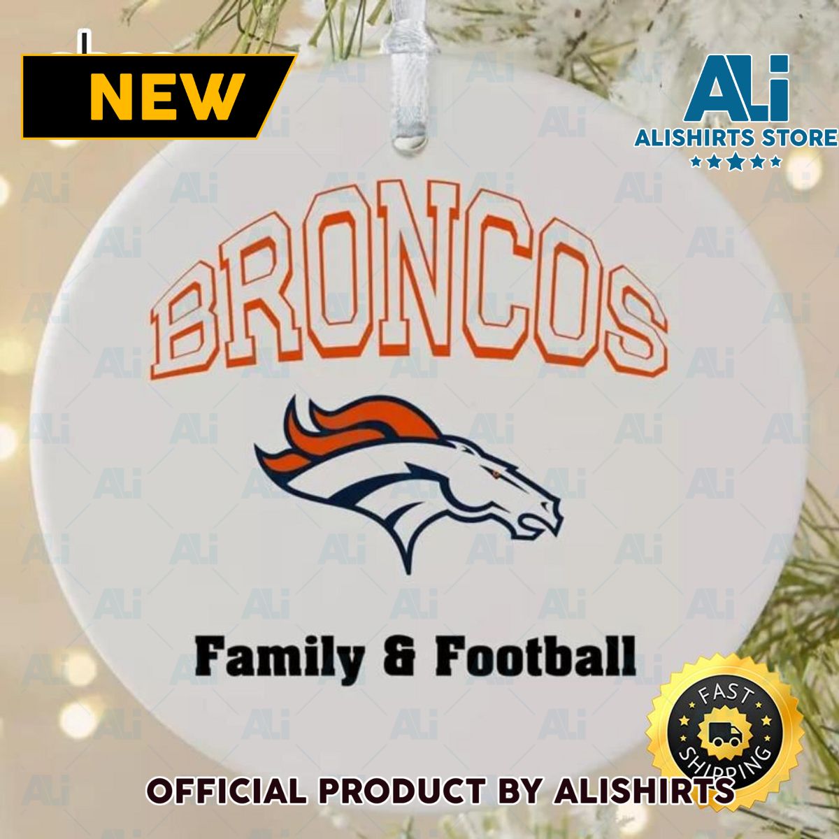 NFL Denver Broncos Family Football Family Football NFL Football Ornaments