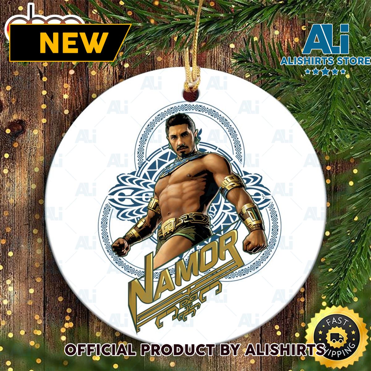 Marvel Black Panther Wakanda Forever Namor Geo Portrait Marvel Ornament