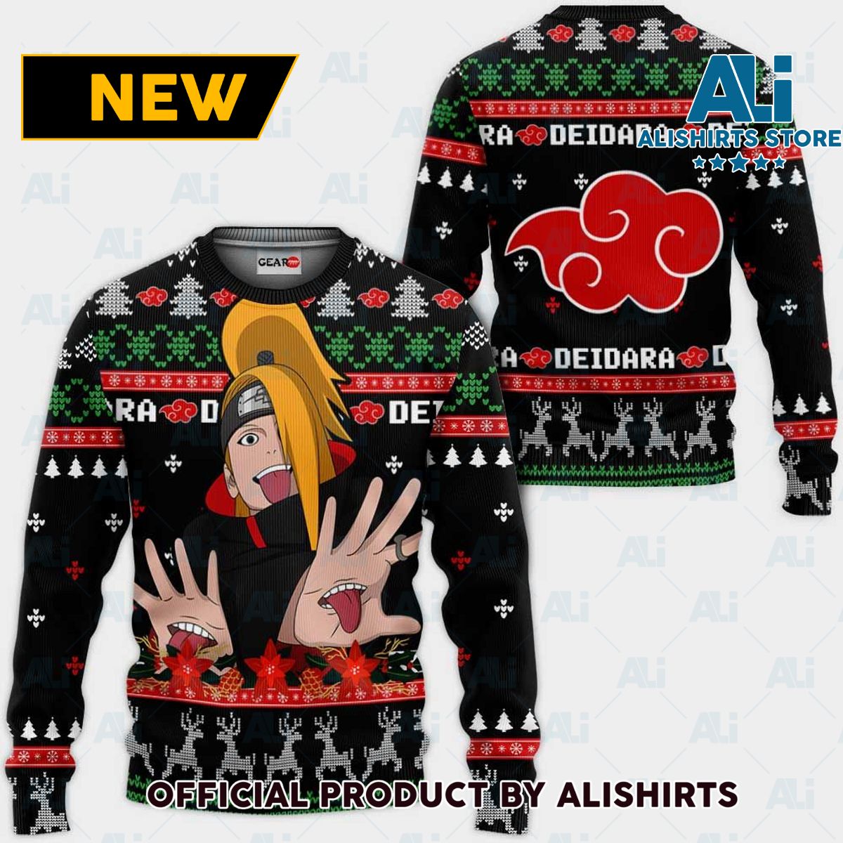 Akatsuki Deidara Ugly Christmas Sweater Custom Nrt Anime