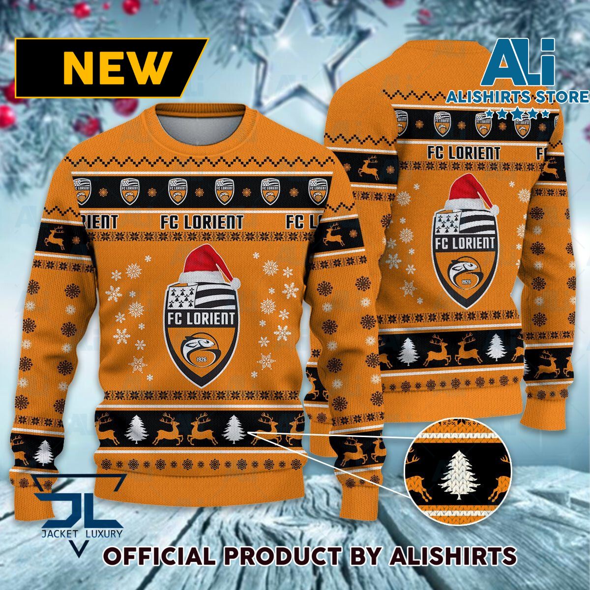 FC Lorient Ligue 1 Ugly Christmas sweater