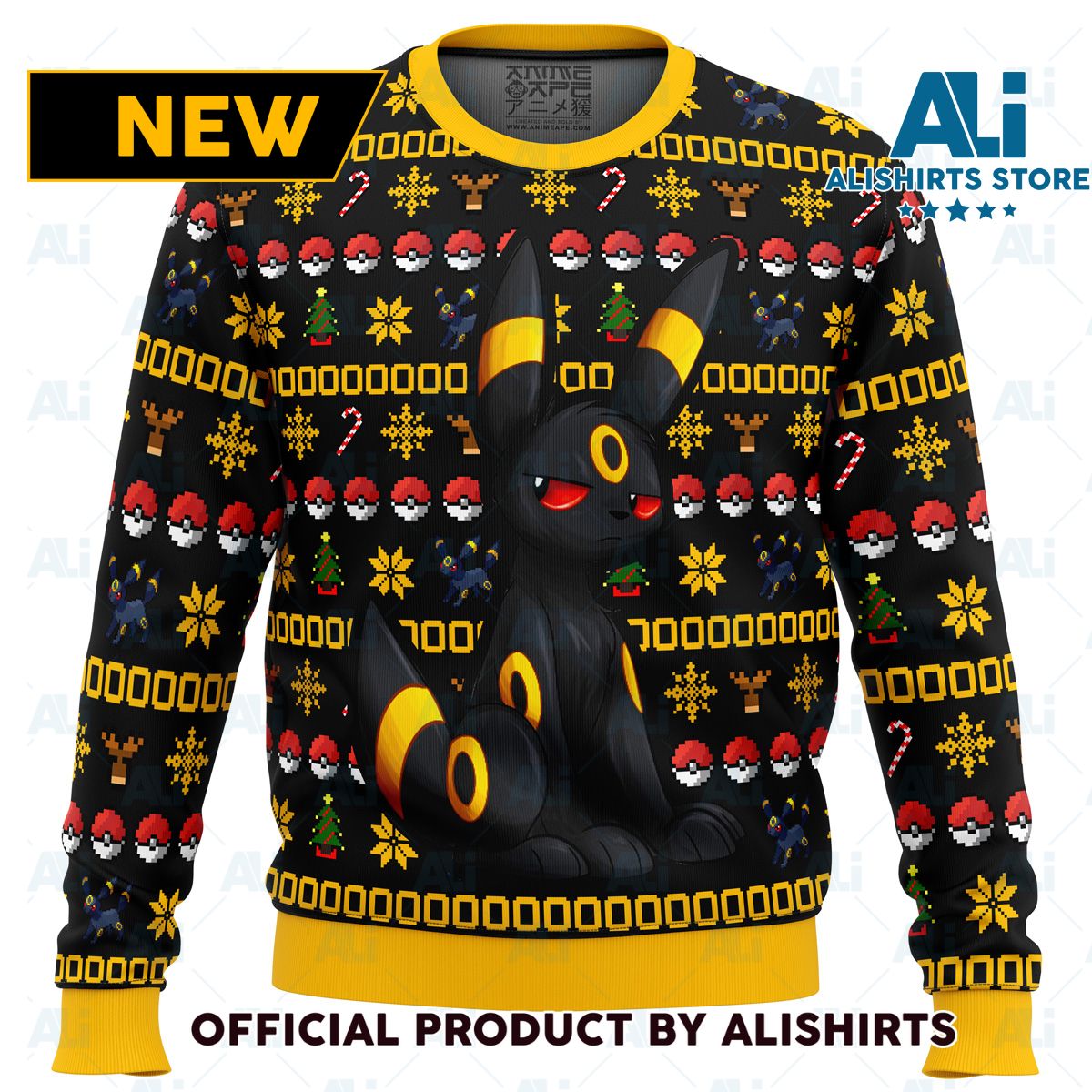 Pokemon Christmas Umbreon Ugly Christmas Sweater