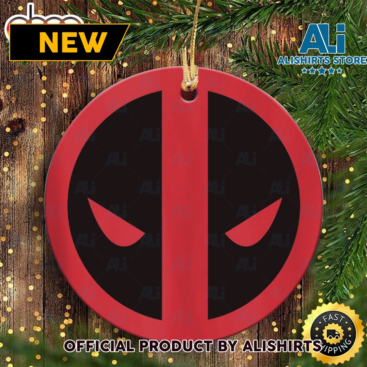 Marvel Deadpool Simple Logo Marvel Christmas Ornaments