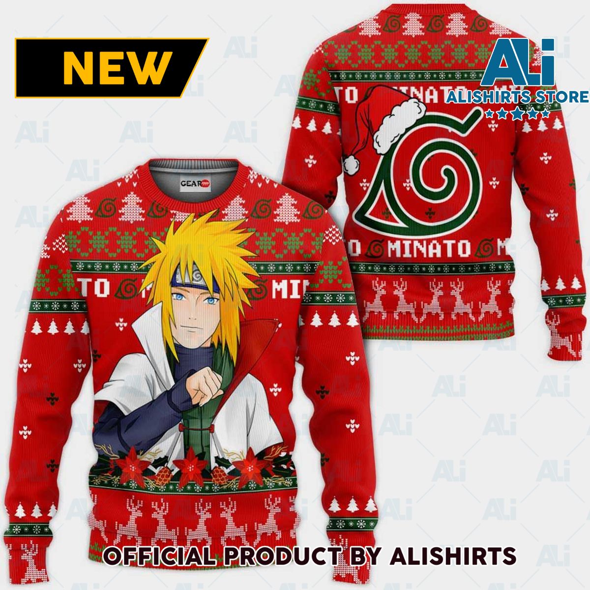 Namikaze Minato Ugly Christmas Sweater Custom Nrt Anime