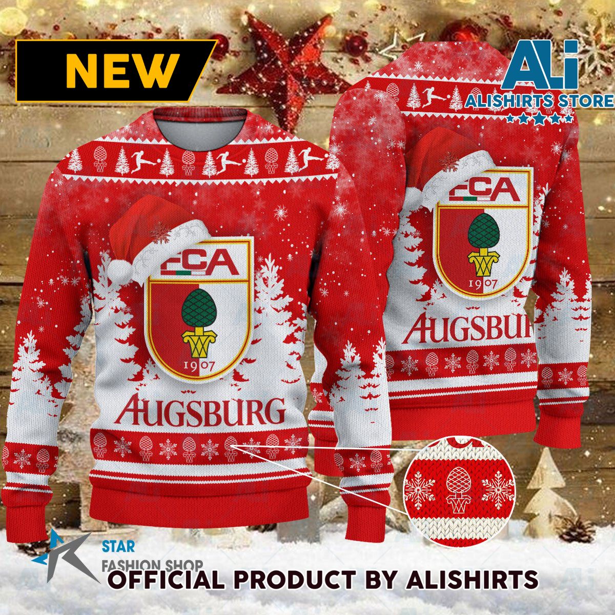 FC Augsburg Bundesliga Football Christmas sweater jumper