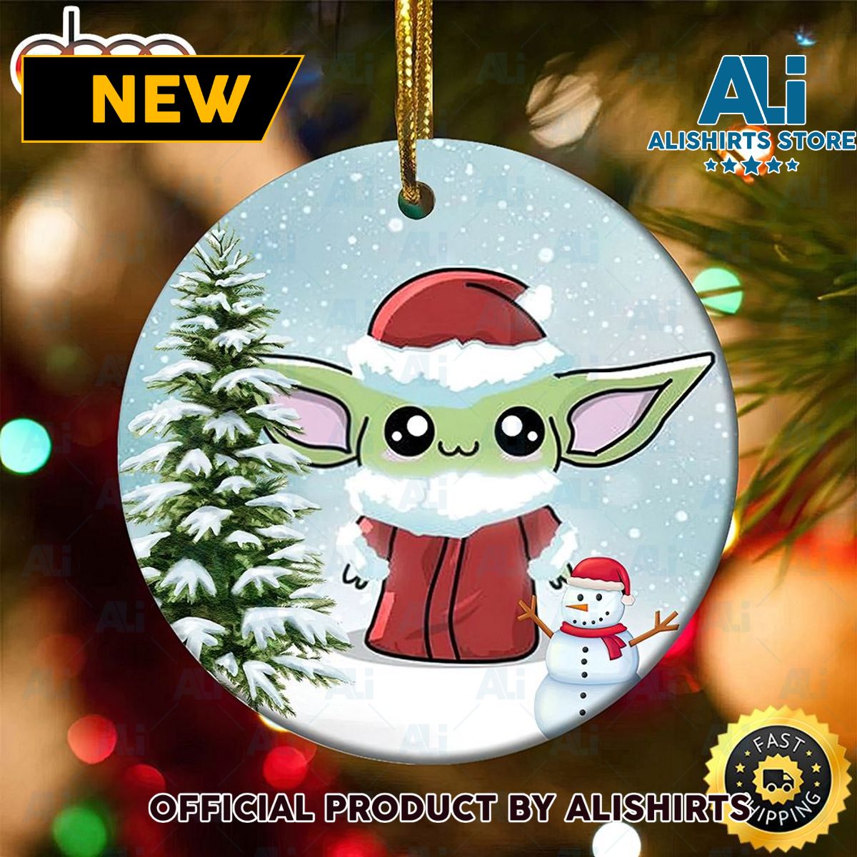 Baby Yoda Star Wars Gift Christmas 2022 Nfl Hallmark Ornament
