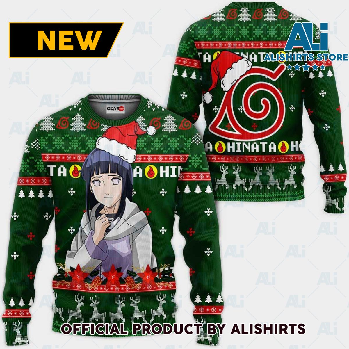 Hinata Hyuga Ugly Christmas Sweater Custom Nrt Anime