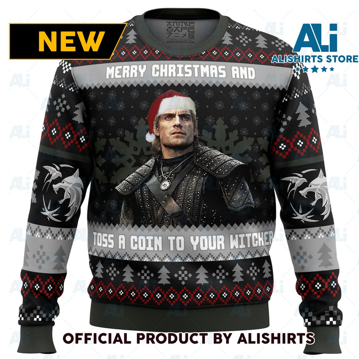 Santa Witcher The Witcher Ugly Christmas Sweater