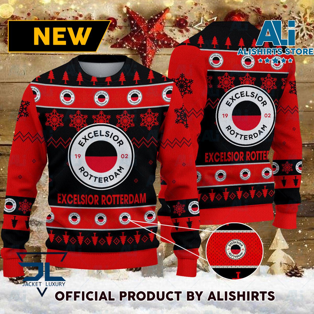 Excelsior Rotterdam Eredivisie Ugly Christmas sweater