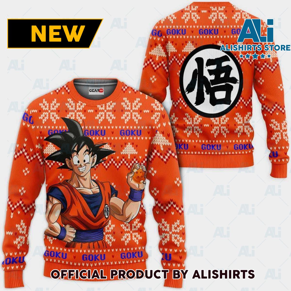 Goku Ugly Christmas Sweater Custom Anime Dragon Ball