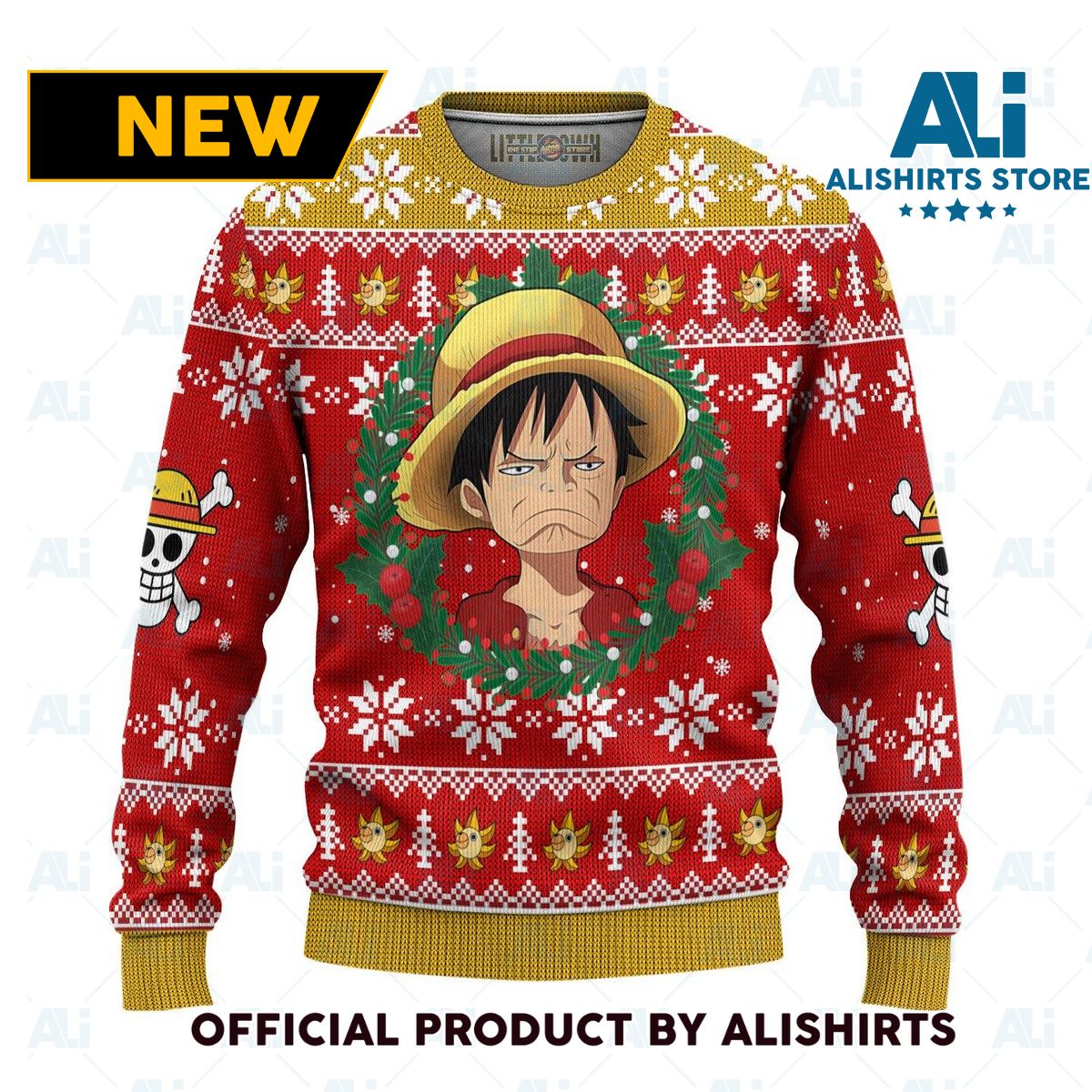 Luffy One Piece Anime Ugly Christmas Sweater