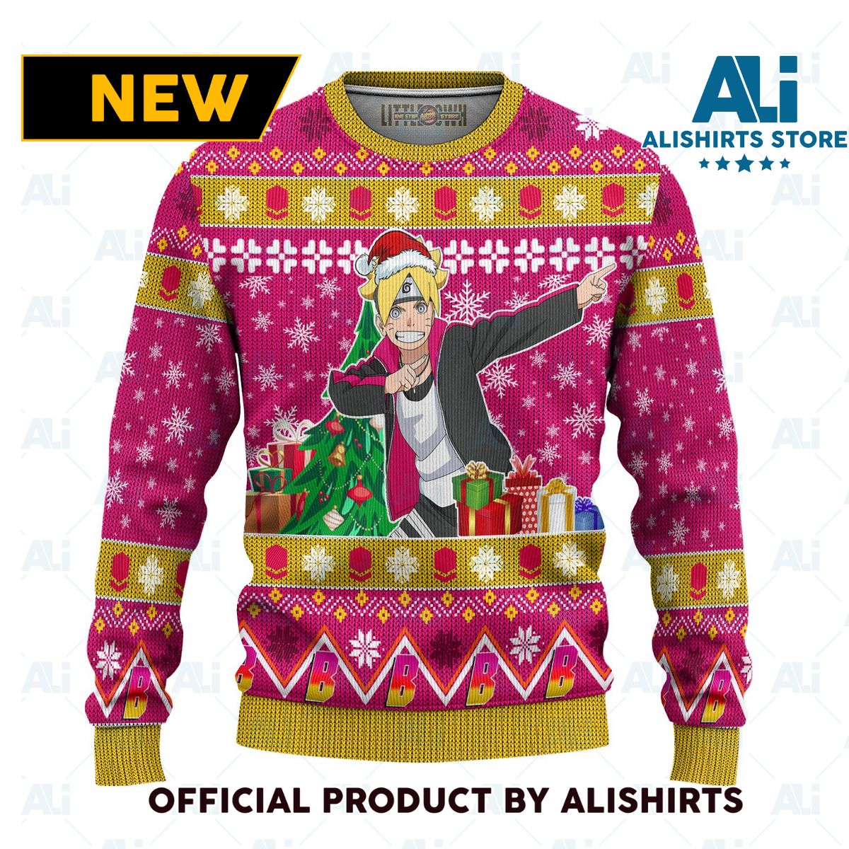 Boruto Uzumaki Anime Ugly Christmas Sweater Custom Boruto