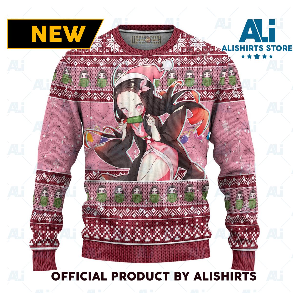 Demon Slayer Nezuko Kamado Anime Ugly Christmas Sweater