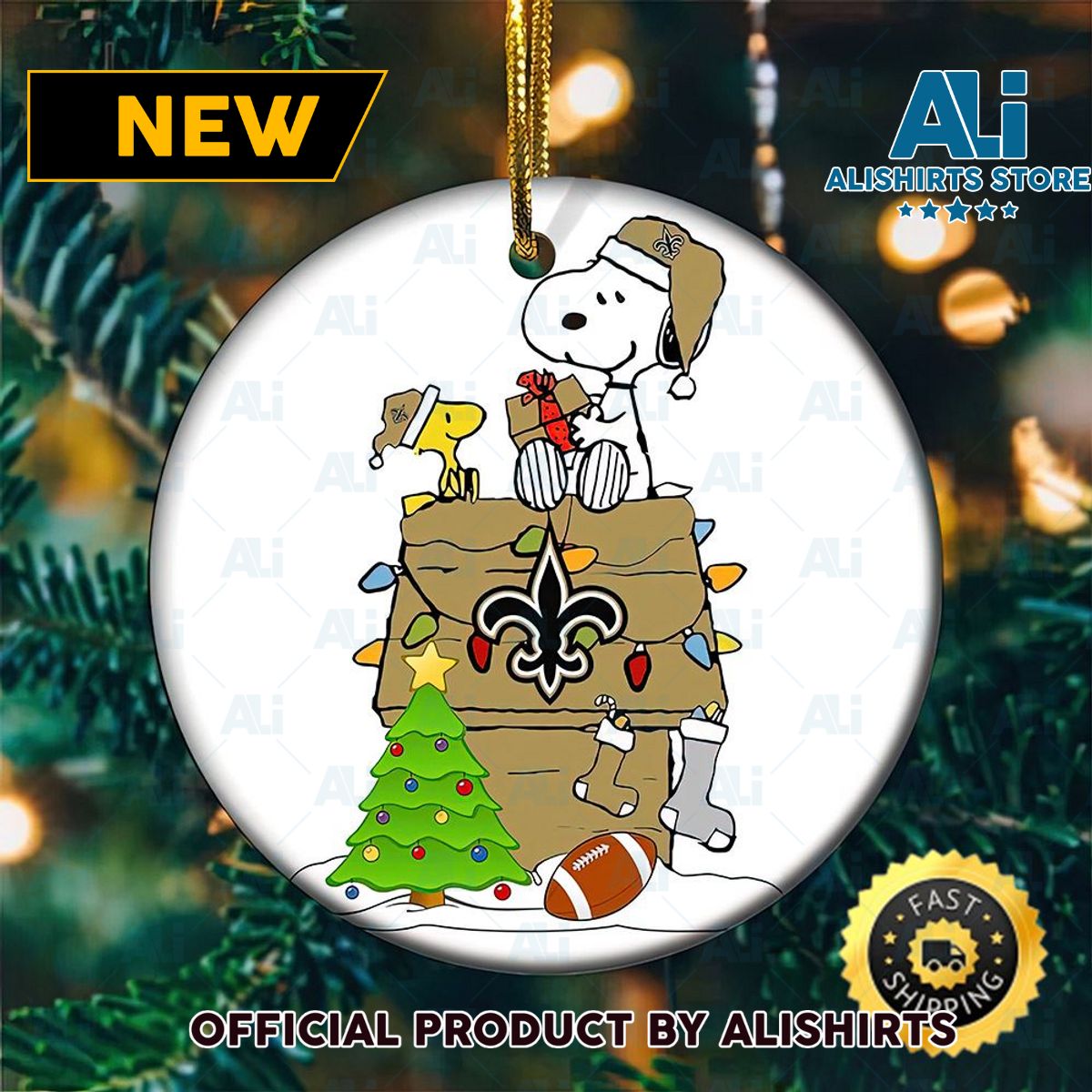 Snoopy New Orleans Saints NFL Player Ornaments