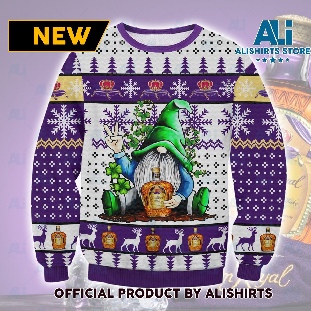 Crown Royal Gnome Ugly Christmas  Sweater