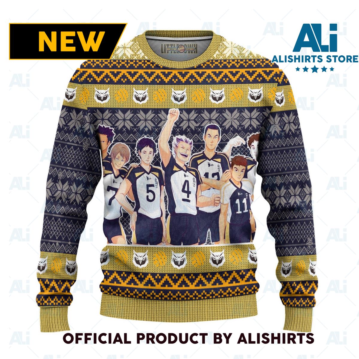 Fukurodani Academy Ugly Christmas Sweater Haikyuu Anime