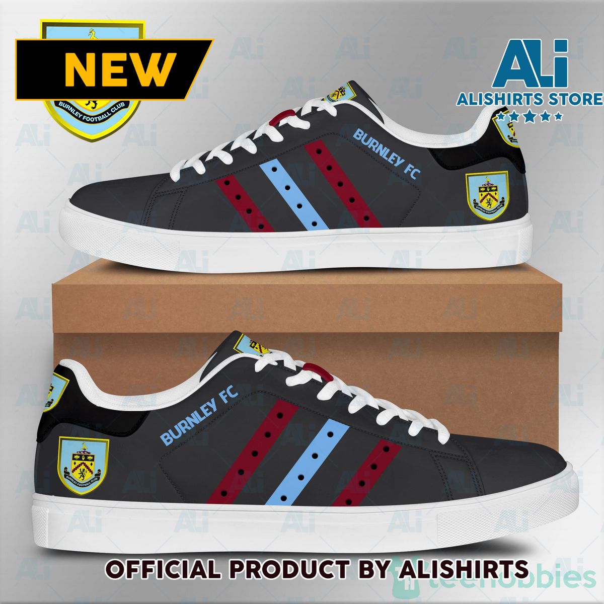 Burnley F.C Brown Adidas Stan Smith Low Top Skate Shoes