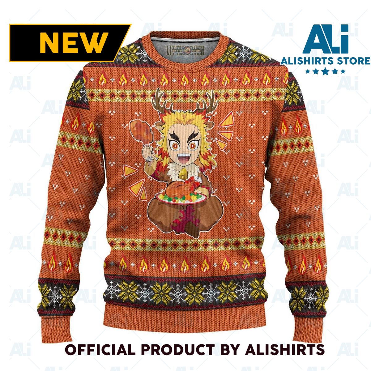 Rengoku Demon Slayer Anime Ugly Christmas Sweater