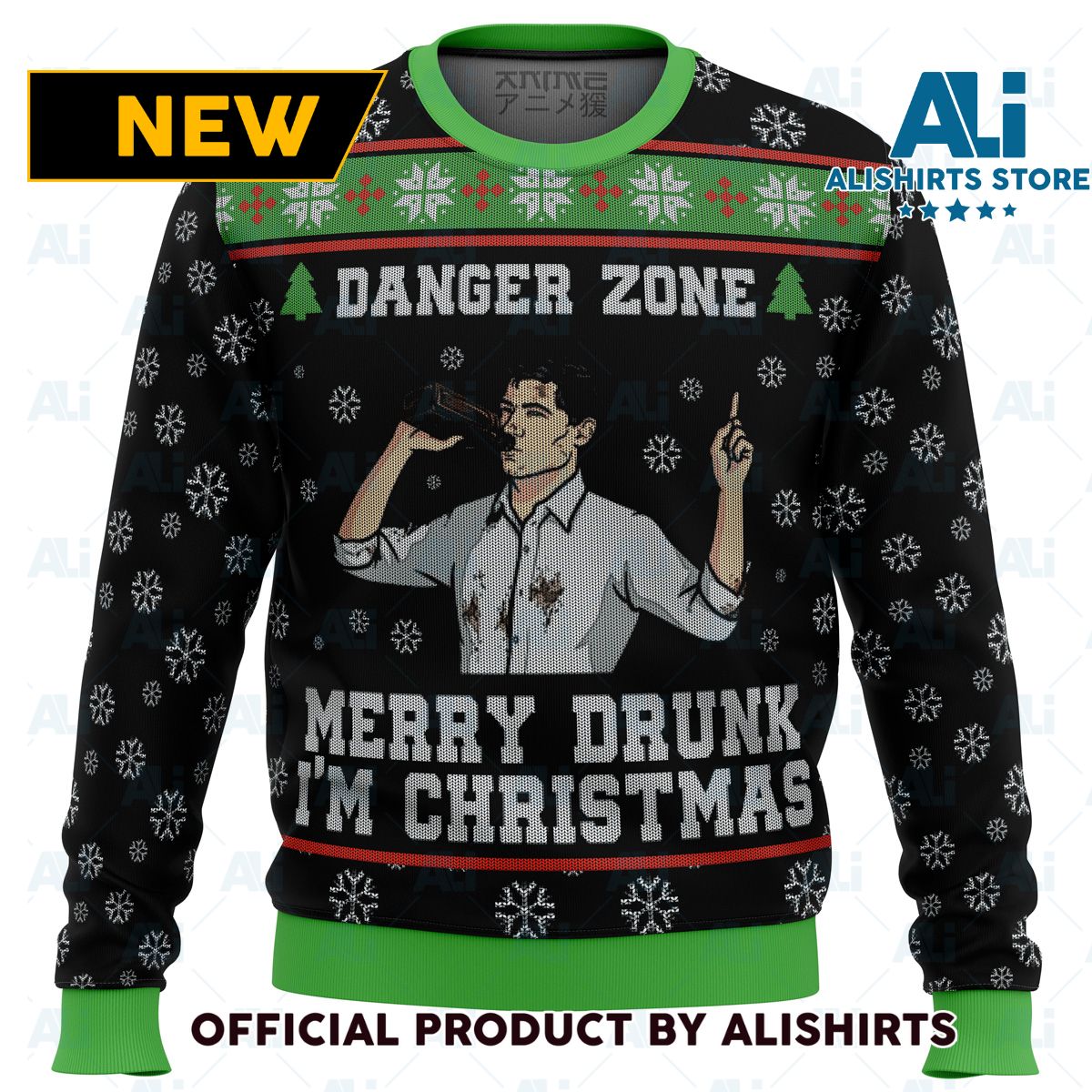 Merry Drunk Im Christmas Sterling Archer Black Ugly Christmas Sweater