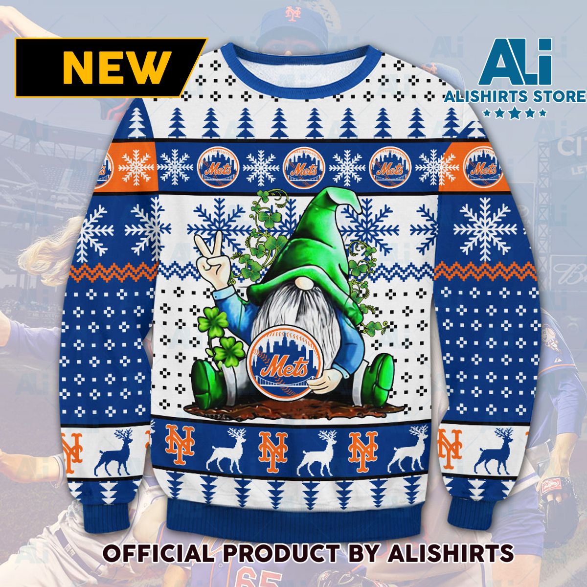 New York Mets Gnome Ugly Christmas Sweater