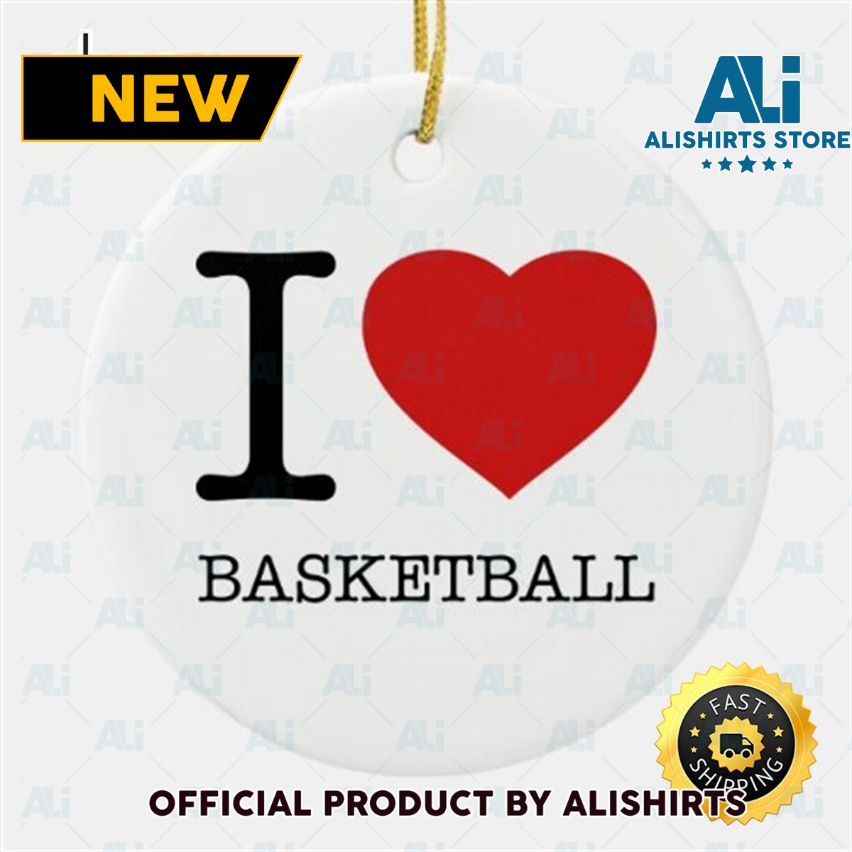 I Love Basketball Ceramic NBA Christmas Ornaments